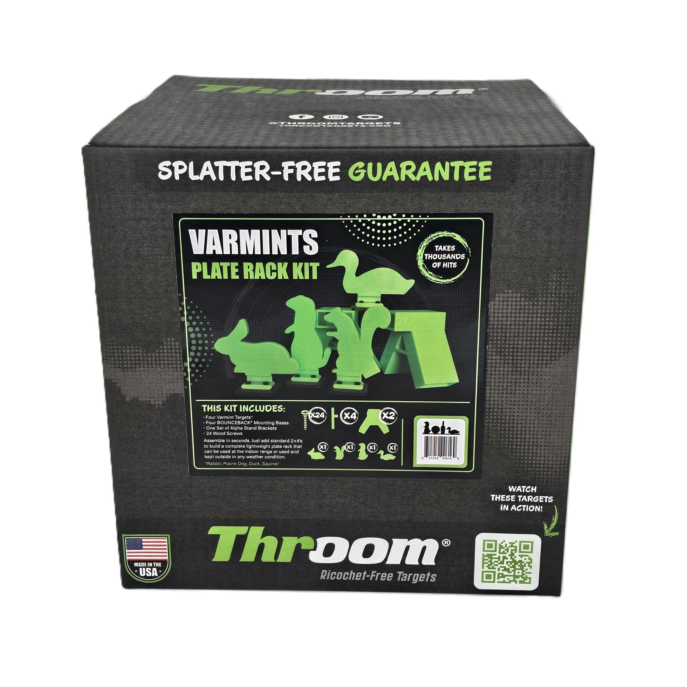 THROOM VARMINT BOUNCEBACK PLATE RACK TARGET KIT Set of 4 Targets, 4 Bases & 2 Alpha Stands - Image 4