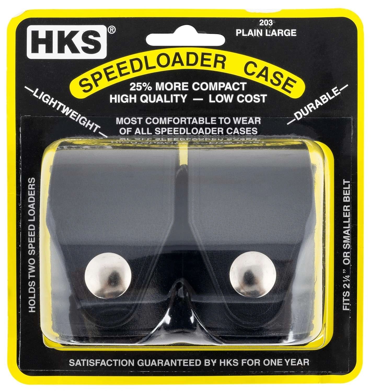 HKS Dupont Hyrtel Leather Basketweave Look or plain Nylon Speedloader Cases - holds 2 revolver speed loaders securely - Image 4