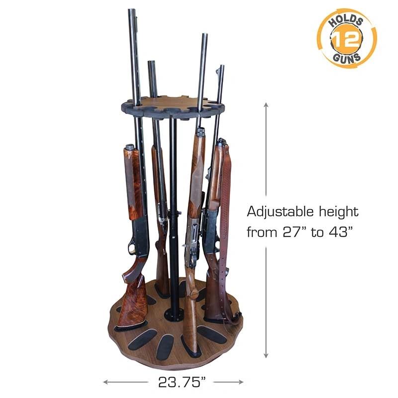 Rush Creek Creations 12 Gun Spinning Wooden Gun Rack - Lazy Susie Suzie style Rotating Rifle Display - Image 3