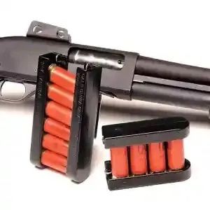 CCW California Competition Works 4 or 6 ROUND SHOTSHELL STRIPPER SHELL CADDY - BLACK with belt clip fitted ready for use