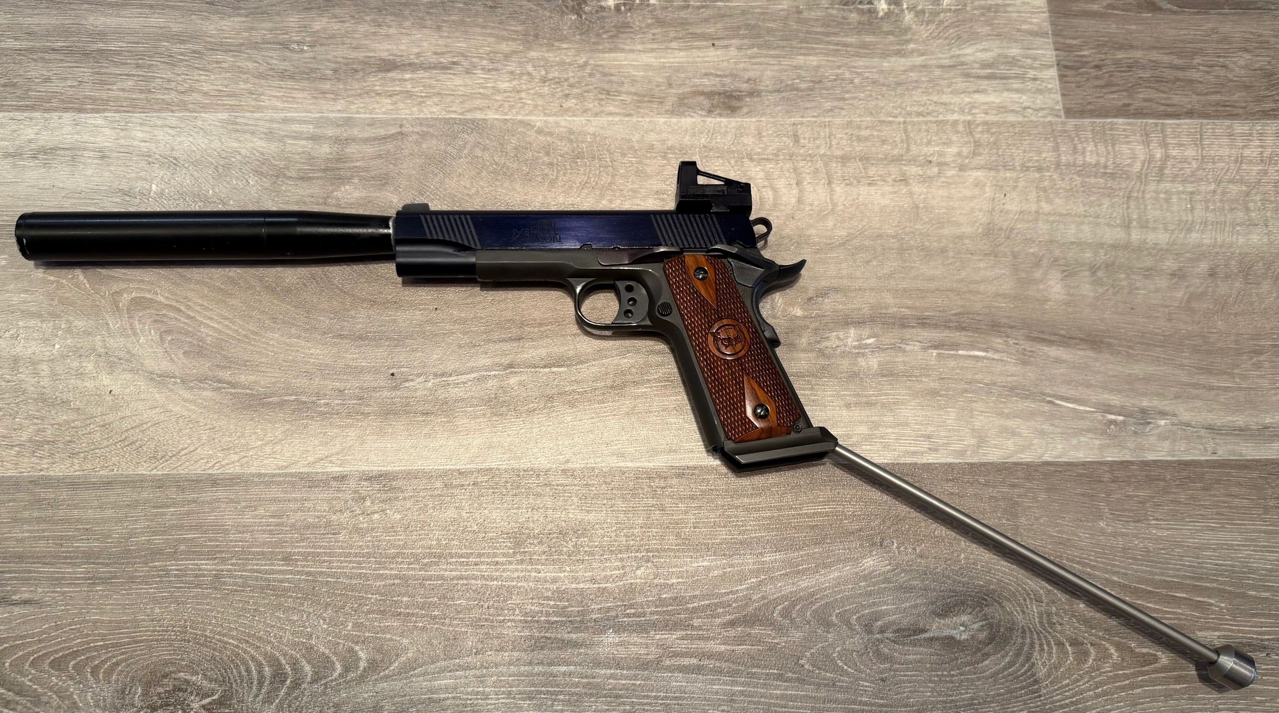 LMR Low Mills Ranges Iver Johnson Ciener .22lt Long Barrel Pistol LBP with Shield Sight RMS Red Dot - Image 2