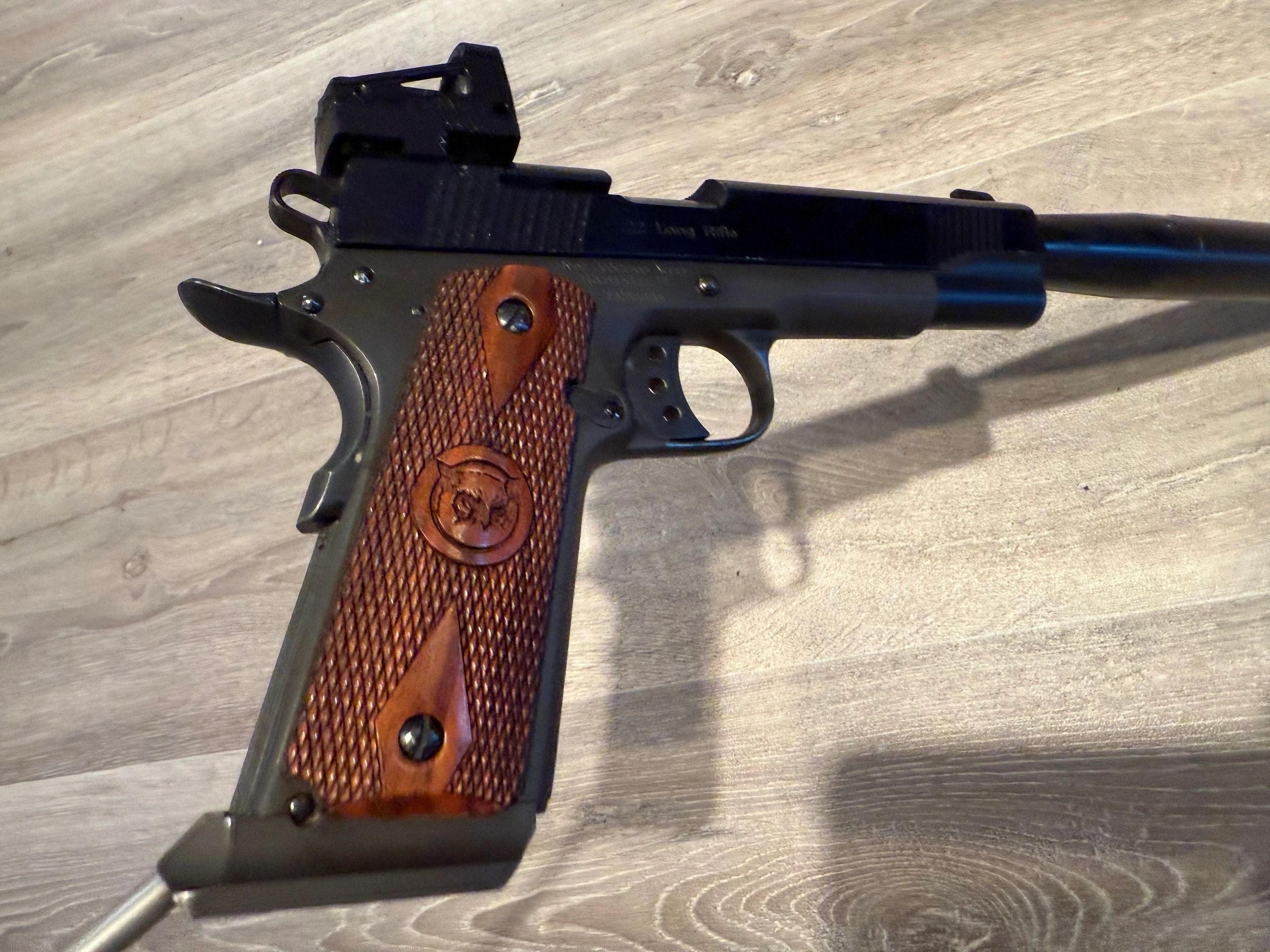 LMR Low Mills Ranges Iver Johnson Ciener .22lt Long Barrel Pistol LBP with Shield Sight RMS Red Dot - Image 4
