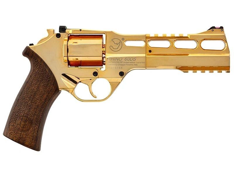 Chiappa 4.5mm/.177 Charging Rhino 60DS Co2 Air Pistol Revolver 6" Barrel - Gold colour finish - Image 2