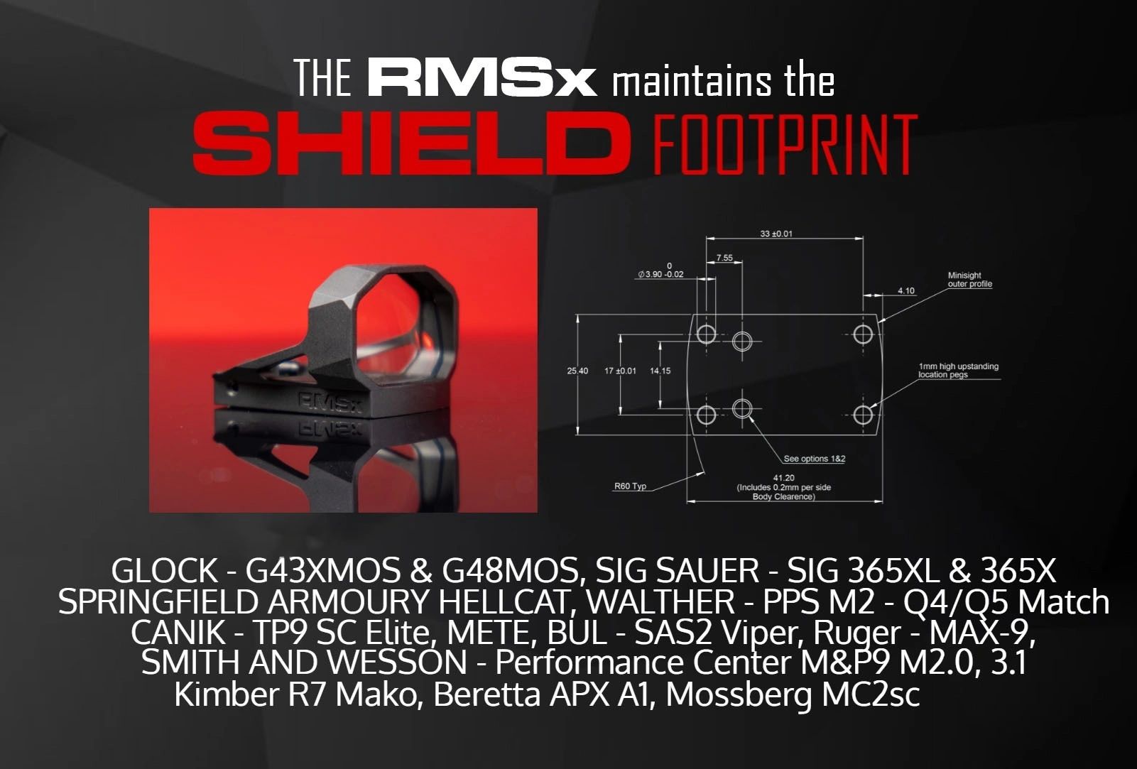 SHIELD SIGHTS - The Latest Red Dot Sight from Shield Sights - The RMSx (Reflex Mini-Sight XL Lens) Glass Edition + FREE BATTERIES FOR LIFE - Image 4