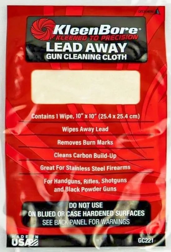 KLEENBORE - Lead Away Gun Cloth - Great for cleaning Stainless Steel Guns back to factory finish !